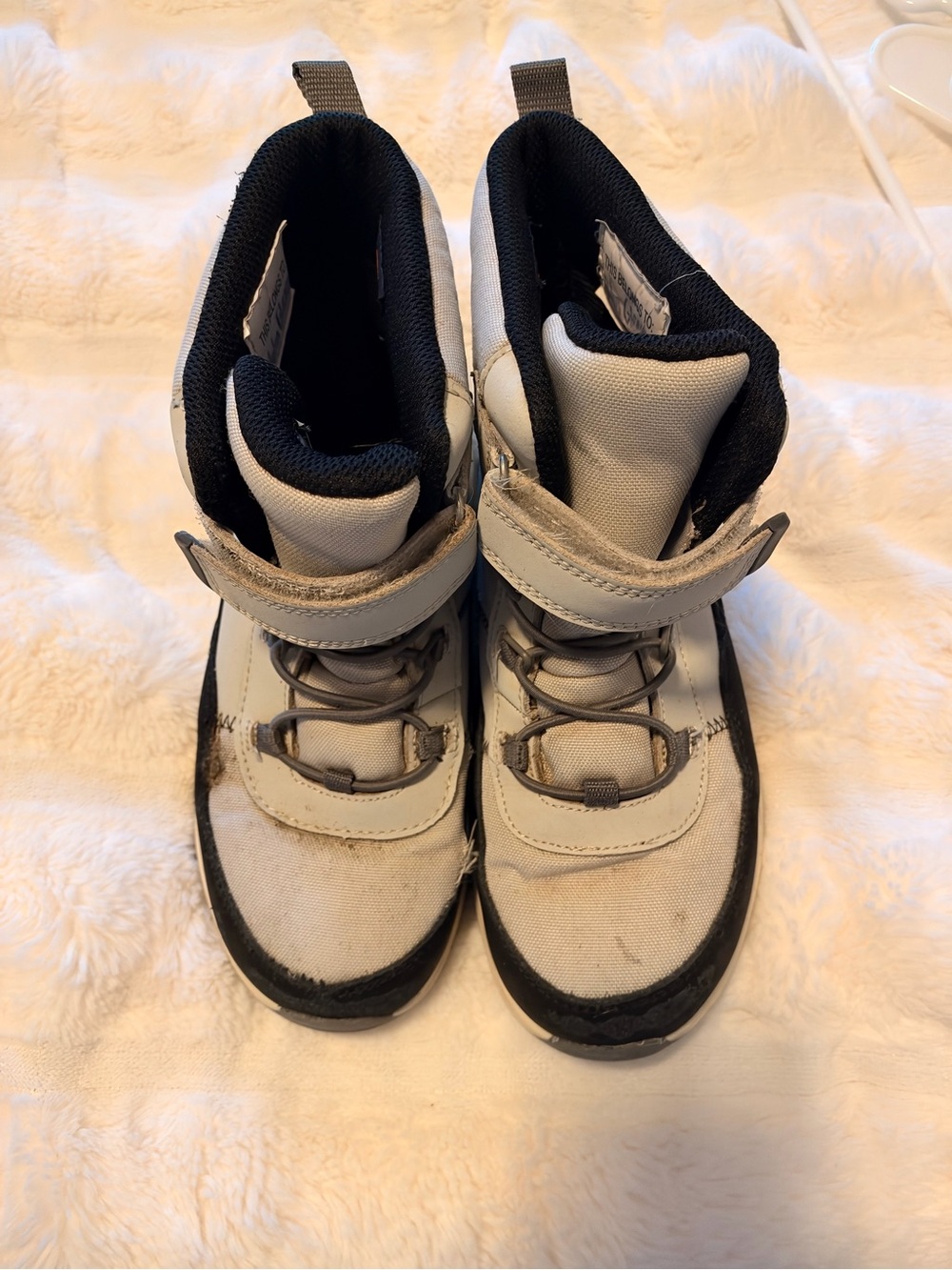 Cat & Jack White and Black Kids High-Top Boots